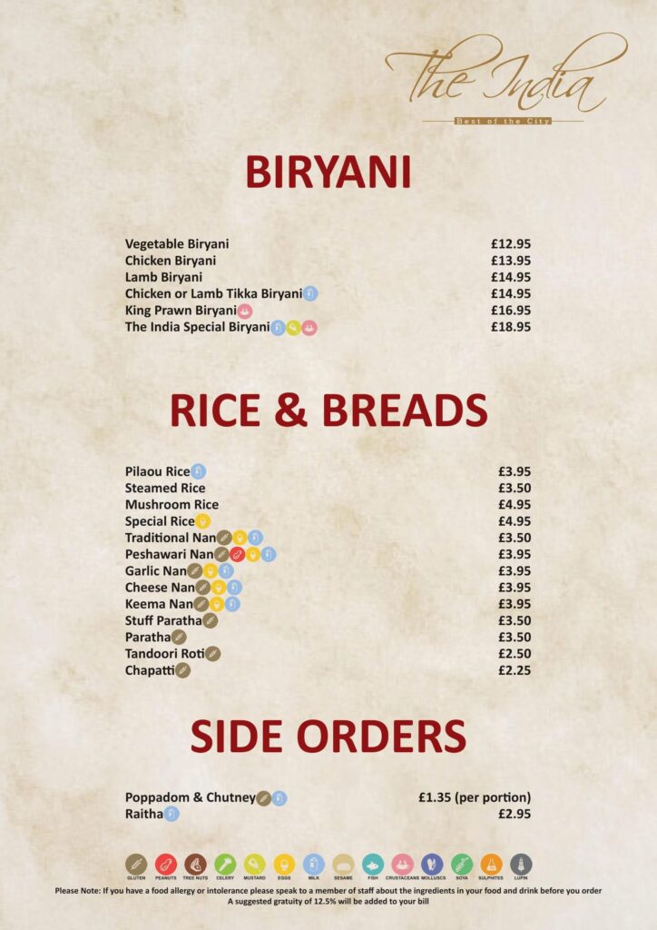The Menu - Best Indian Restaurant near London Bridge