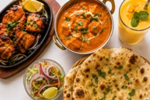 Indian food near Bank Station – tandoori starter, curry and naan at The India